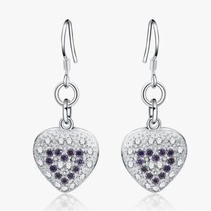 The Dangling Puff Heart earrings in 925 and cubic zirconia